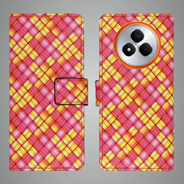 Pink_Artificial_Leather_See_Through_Design_Magnetic_Case_For_Realme_Narzo_80_pro