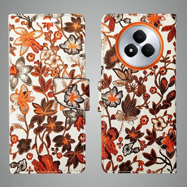 Orange_Artificial_Leather_See_Through_Design_Magnetic_Case_For_Realme_Narzo_80_pro