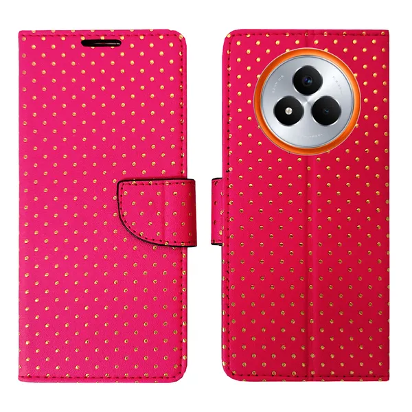 Pink_Artificial_Leather_See_Through_Design_Magnetic_Case_For_Realme_Narzo_80_pro