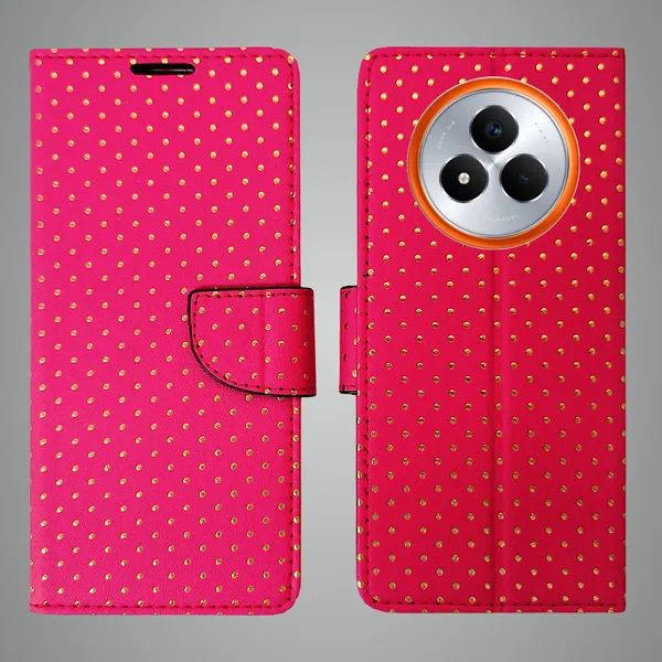 Pink_Artificial_Leather_See_Through_Design_Magnetic_Case_For_Realme_Narzo_80_pro