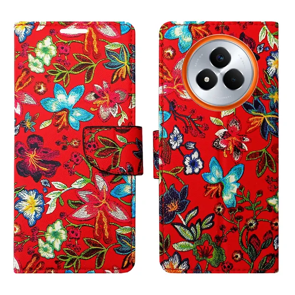 Red_Artificial_Leather_See_Through_Design_Magnetic_Case_For_Realme_Narzo_80_pro