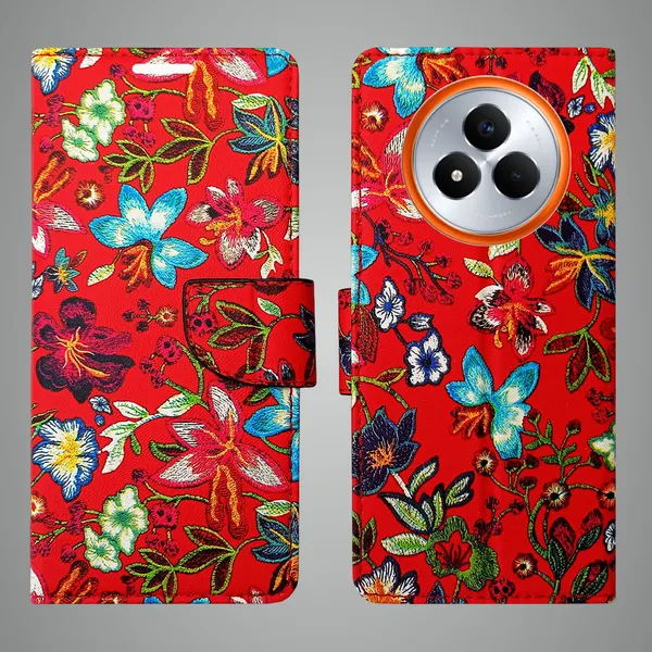 Red_Artificial_Leather_See_Through_Design_Magnetic_Case_For_Realme_Narzo_80_pro