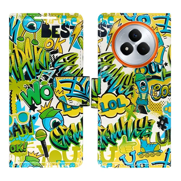 Green_Artificial_Leather_See_Through_Design_Magnetic_Case_For_Realme_Narzo_80_pro