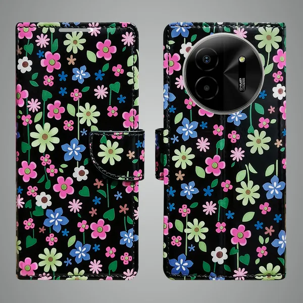 Black_Artificial_Leather_See_Through_Design_Magnetic_Case_For_Lava_blaze_X_5G