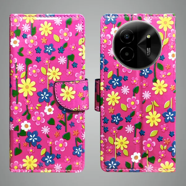 Pink_Artificial_Leather_See_Through_Design_Magnetic_Case_For_Lava_blaze_X_5G