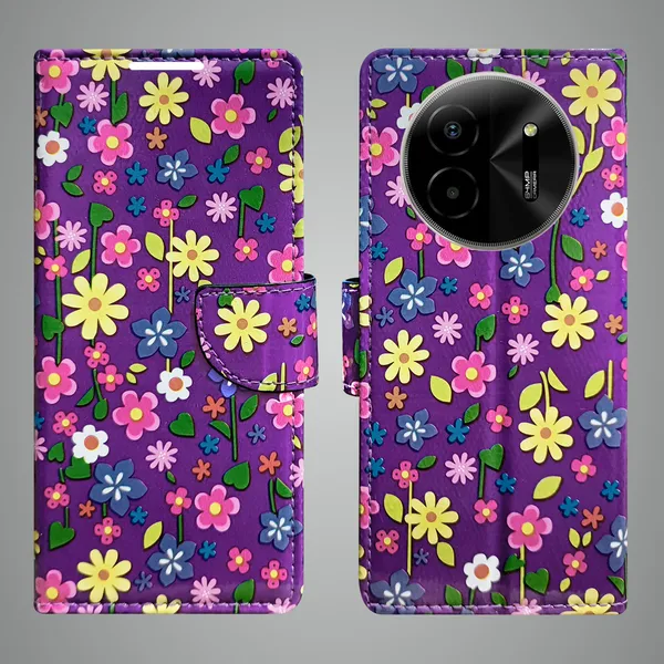 Purple_Artificial_Leather_See_Through_Design_Magnetic_Case_For_Lava_blaze_X_5G