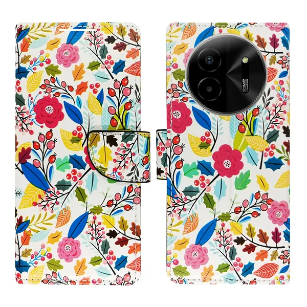 White_Artificial_Leather_See_Through_Design_Magnetic_Case_For_Lava_blaze_X_5G