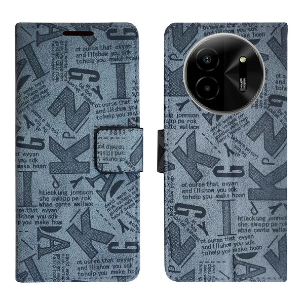 Grey_Artificial_Leather_See_Through_Design_Magnetic_Case_For_Lava_blaze_X_5G