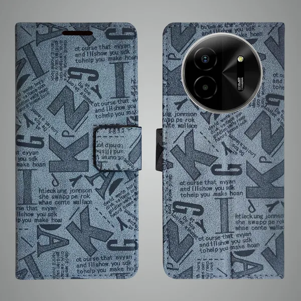 Grey_Artificial_Leather_See_Through_Design_Magnetic_Case_For_Lava_blaze_X_5G