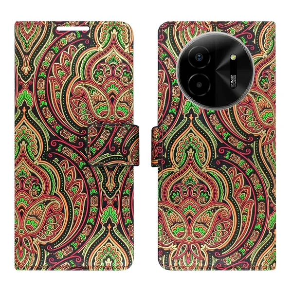 Green_Artificial_Leather_See_Through_Design_Magnetic_Case_For_Lava_blaze_X_5G