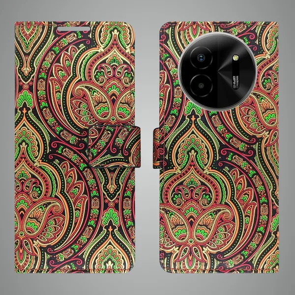 Green_Artificial_Leather_See_Through_Design_Magnetic_Case_For_Lava_blaze_X_5G