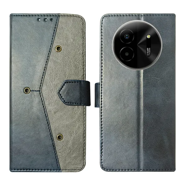 Blue_Artificial_Leather_See_Through_Design_Magnetic_Case_For_Lava_blaze_X_5G