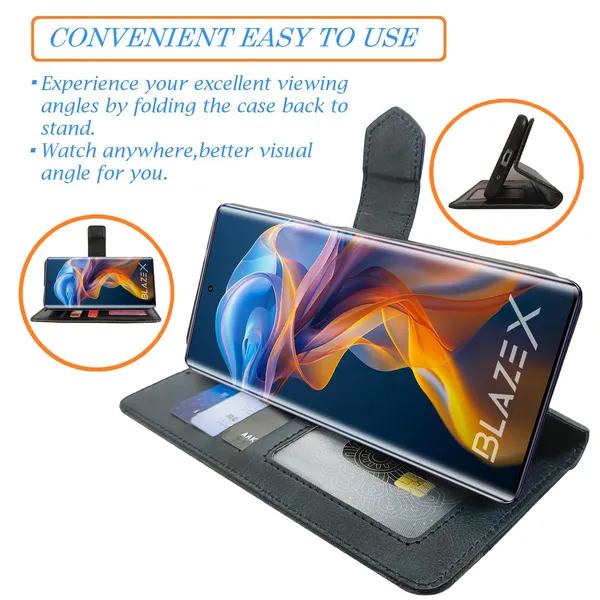 Blue_Artificial_Leather_See_Through_Design_Magnetic_Case_For_Lava_blaze_X_5G