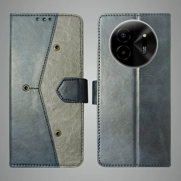 Blue_Artificial_Leather_See_Through_Design_Magnetic_Case_For_Lava_blaze_X_5G