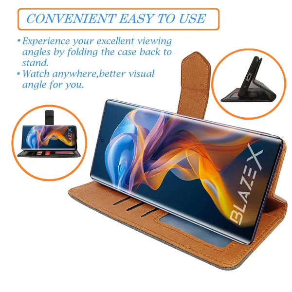 Brown_Artificial_Leather_See_Through_Design_Magnetic_Case_For_Lava_blaze_X_5G