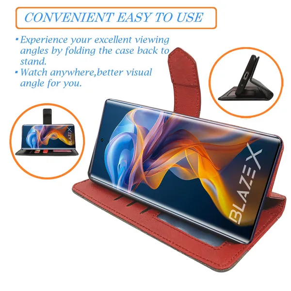 Red_Artificial_Leather_See_Through_Design_Magnetic_Case_For_Lava_blaze_X_5G