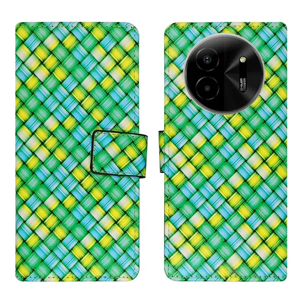 Green_Artificial_Leather_See_Through_Design_Magnetic_Case_For_Lava_blaze_X_5G
