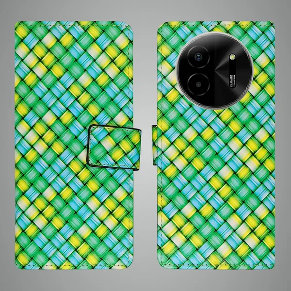 Green_Artificial_Leather_See_Through_Design_Magnetic_Case_For_Lava_blaze_X_5G