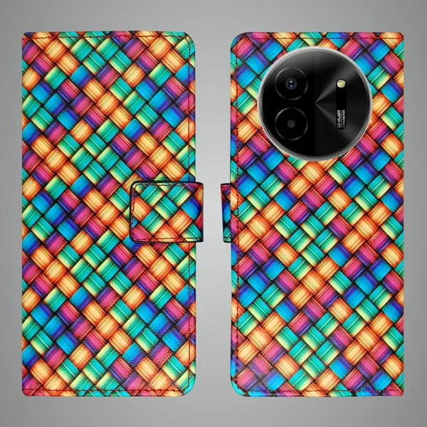 Multicolor_Artificial_Leather_See_Through_Design_Magnetic_Case_For_Lava_blaze_X_5G