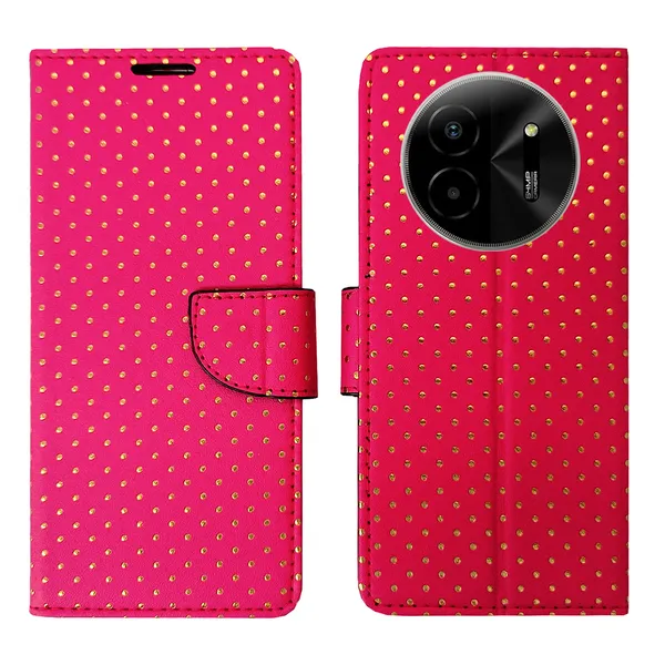Pink_Artificial_Leather_See_Through_Design_Magnetic_Case_For_Lava_blaze_X_5G