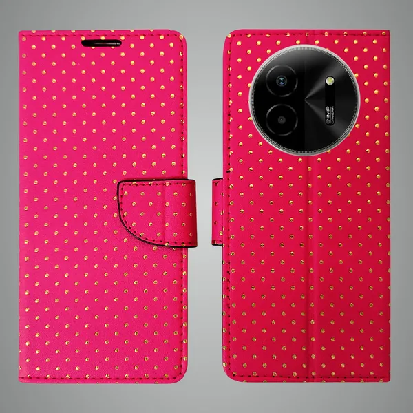 Pink_Artificial_Leather_See_Through_Design_Magnetic_Case_For_Lava_blaze_X_5G