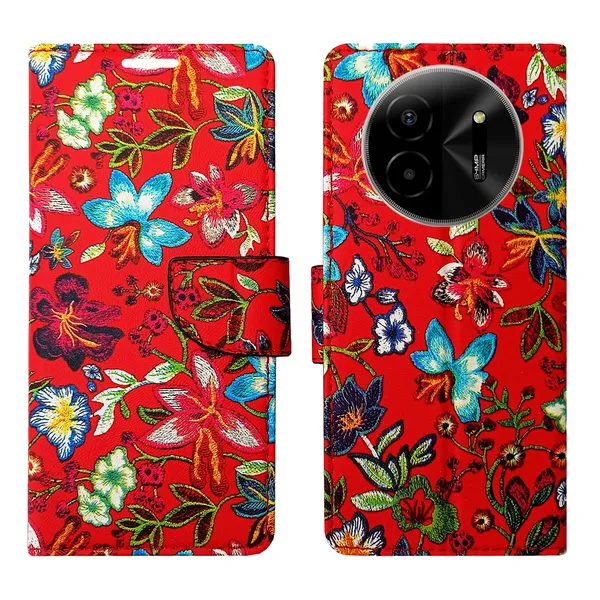 Red_Artificial_Leather_See_Through_Design_Magnetic_Case_For_Lava_blaze_X_5G