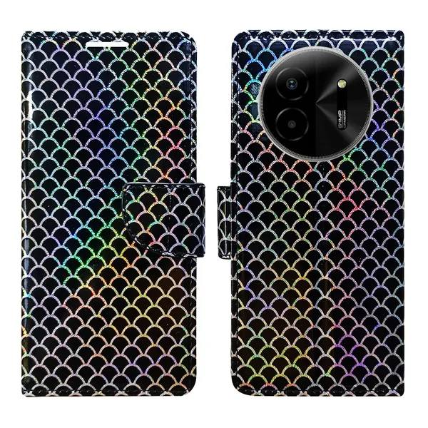 Multicolor_Artificial_Leather_See_Through_Design_Magnetic_Case_For_Lava_blaze_X_5G