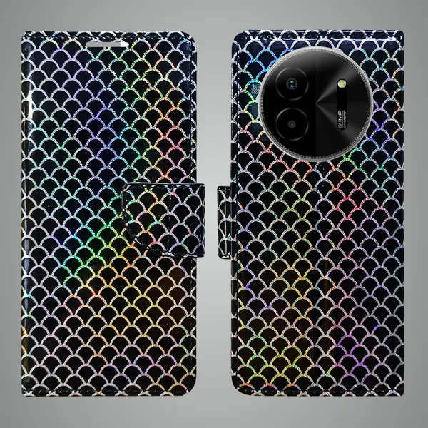 Multicolor_Artificial_Leather_See_Through_Design_Magnetic_Case_For_Lava_blaze_X_5G