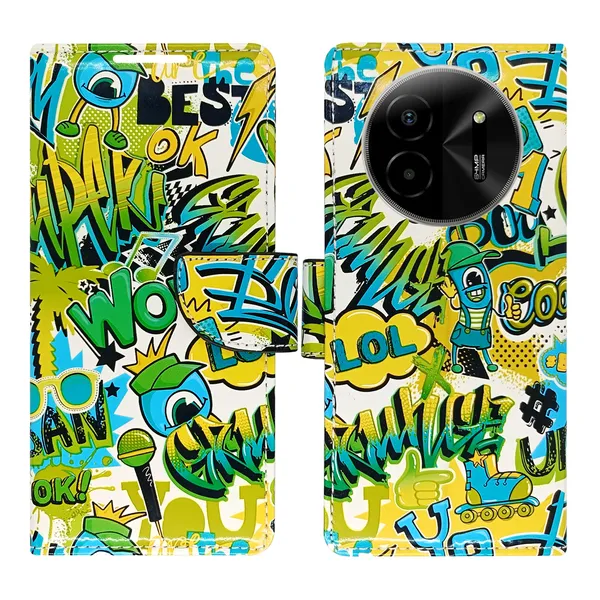 Green_Artificial_Leather_See_Through_Design_Magnetic_Case_For_Lava_blaze_X_5G