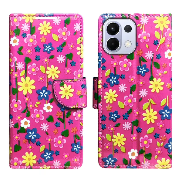 Pink_Artificial_Leather_See_Through_Design_Magnetic_Case_For_Oppo_K13_5G