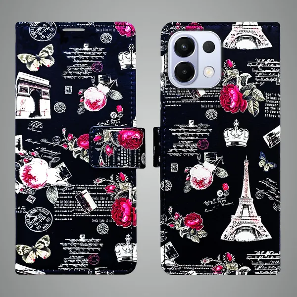Black_Artificial_Leather_See_Through_Design_Magnetic_Case_For_Oppo_K13_5G