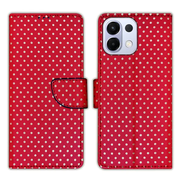 Red_Artificial_Leather_See_Through_Design_Magnetic_Case_For_Oppo_K13_5G