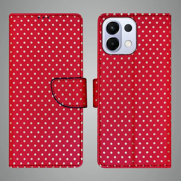 Red_Artificial_Leather_See_Through_Design_Magnetic_Case_For_Oppo_K13_5G