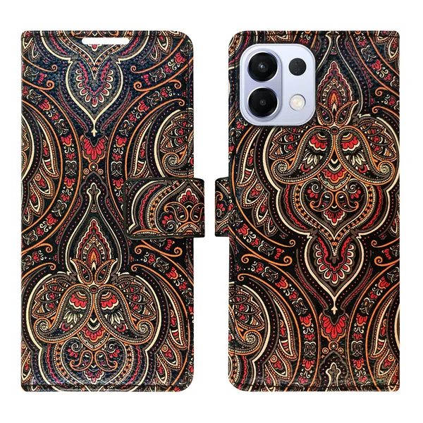 Black_Artificial_Leather_See_Through_Design_Magnetic_Case_For_Oppo_K13_5G