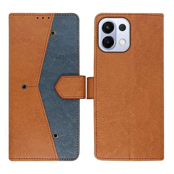 Brown_Artificial_Leather_See_Through_Design_Magnetic_Case_For_Oppo_K13_5G