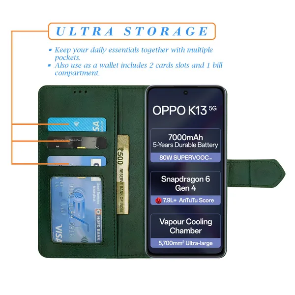 Green_Artificial_Leather_See_Through_Design_Magnetic_Case_For_Oppo_K13_5G