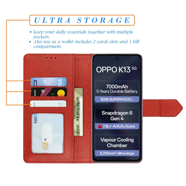 Red_Artificial_Leather_See_Through_Design_Magnetic_Case_For_Oppo_K13_5G