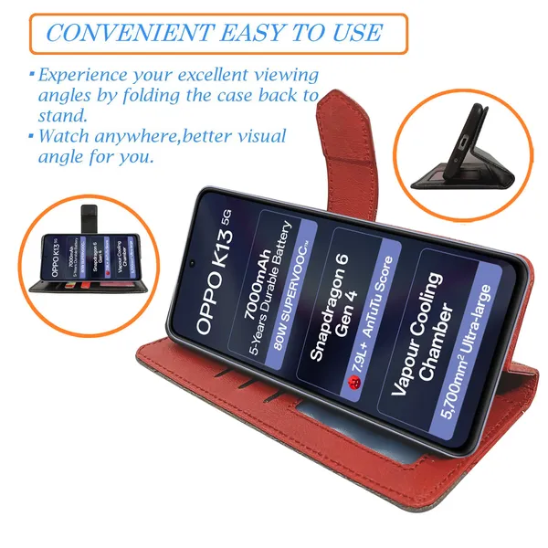 Red_Artificial_Leather_See_Through_Design_Magnetic_Case_For_Oppo_K13_5G
