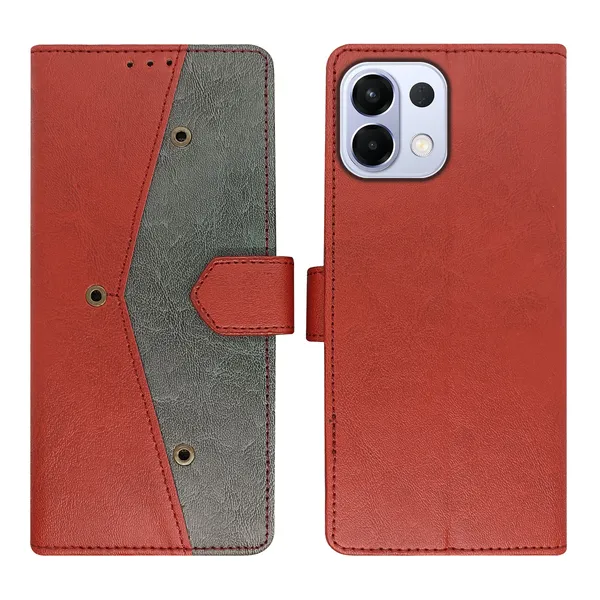 Red_Artificial_Leather_See_Through_Design_Magnetic_Case_For_Oppo_K13_5G