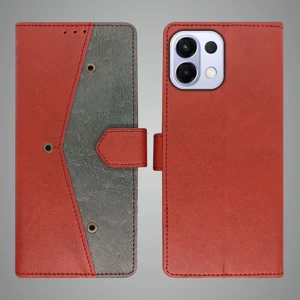Red_Artificial_Leather_See_Through_Design_Magnetic_Case_For_Oppo_K13_5G