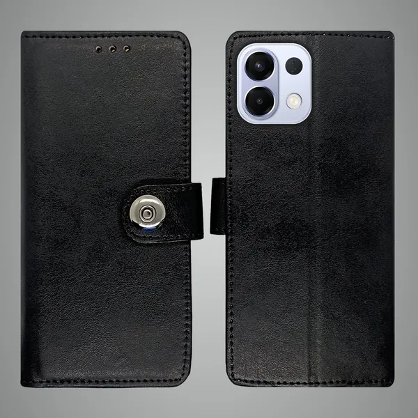 Black_Artificial_Leather_See_Through_Design_Magnetic_Case_For_Oppo_K13_5G