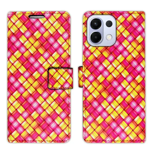Pink_Artificial_Leather_See_Through_Design_Magnetic_Case_For_Oppo_K13_5G