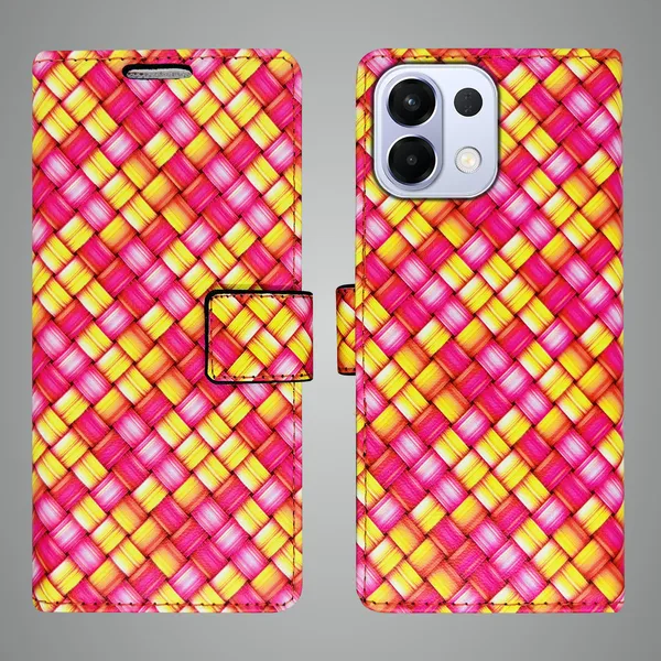 Pink_Artificial_Leather_See_Through_Design_Magnetic_Case_For_Oppo_K13_5G