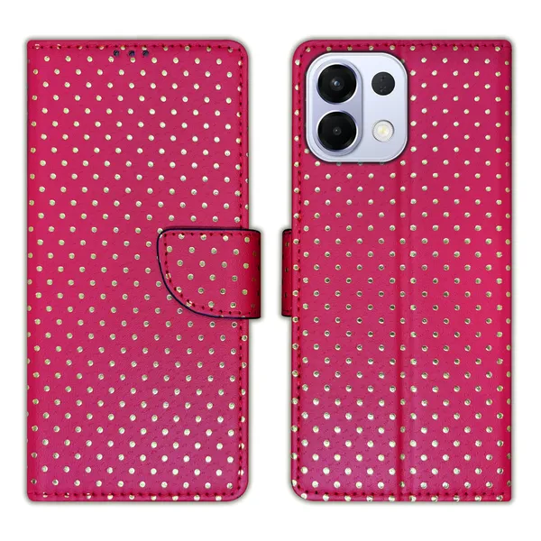 Pink_Artificial_Leather_See_Through_Design_Magnetic_Case_For_Oppo_K13_5G
