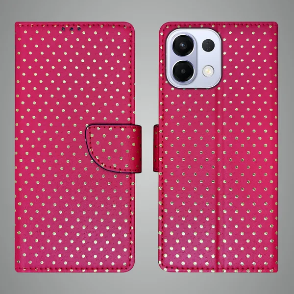 Pink_Artificial_Leather_See_Through_Design_Magnetic_Case_For_Oppo_K13_5G