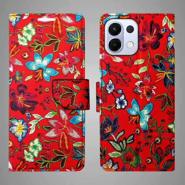 Red_Artificial_Leather_See_Through_Design_Magnetic_Case_For_Oppo_K13_5G