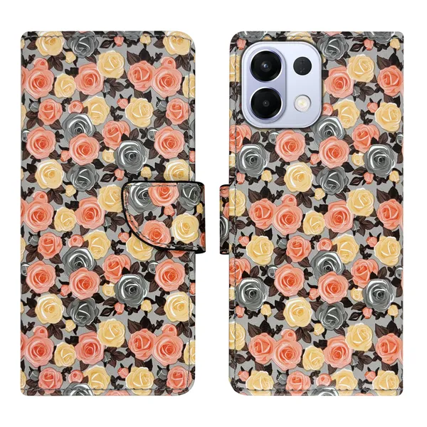 Orange_Artificial_Leather_See_Through_Design_Magnetic_Case_For_Oppo_K13_5G