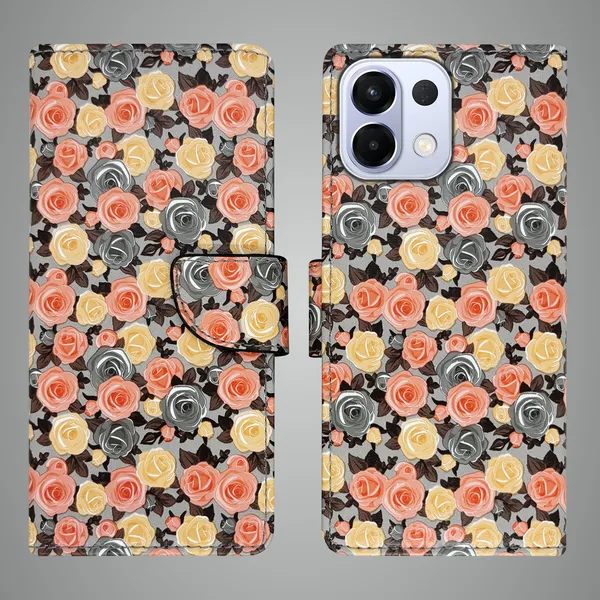 Orange_Artificial_Leather_See_Through_Design_Magnetic_Case_For_Oppo_K13_5G