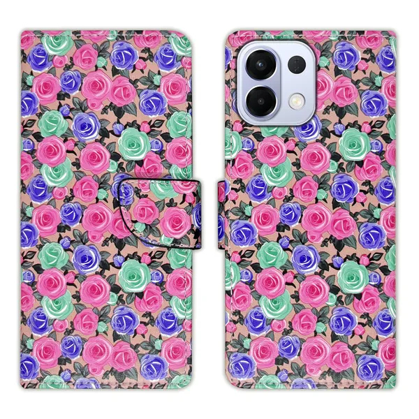 Pink_Artificial_Leather_See_Through_Design_Magnetic_Case_For_Oppo_K13_5G