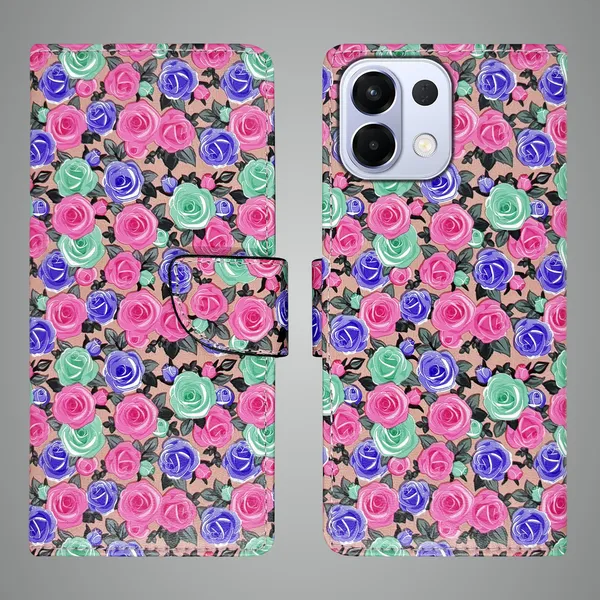 Pink_Artificial_Leather_See_Through_Design_Magnetic_Case_For_Oppo_K13_5G